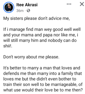 I will still marry a man if his parents don't like me - Nigerian lady says 2 A72CB5D7 FD54 4858 AD90 6C9971A09056