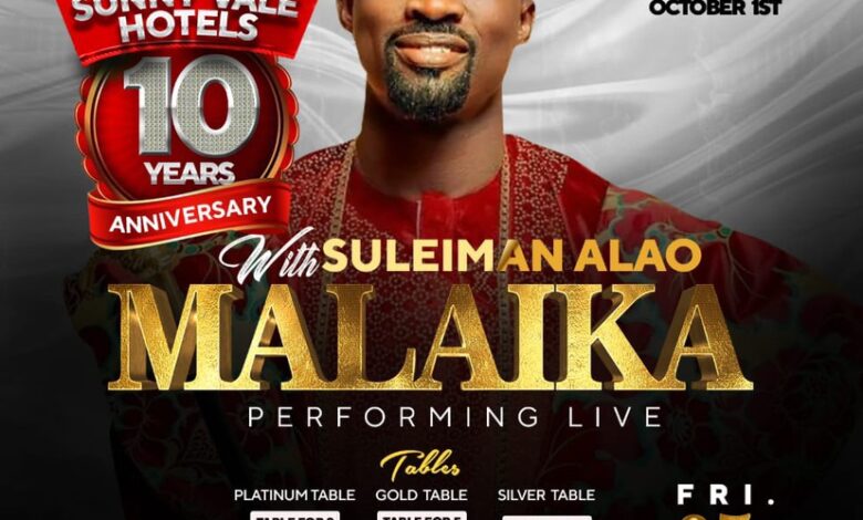 SUNNY VALE HOTELS 10YEARS ANNIVERSARY SCHEDULE 5TH DECEMBER 2025