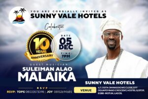 SUNNY VALE HOTELS 10YEARS ANNIVERSARY SCHEDULE 5TH DECEMBER 2025